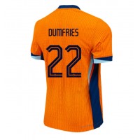 Dres Holandsko Denzel Dumfries #22 Domáci ME 2024 Krátky Rukáv